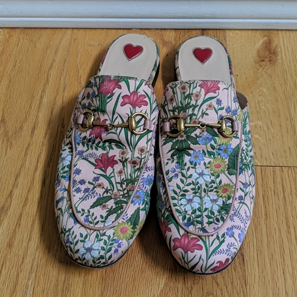 Gucci Princeton mules in flora